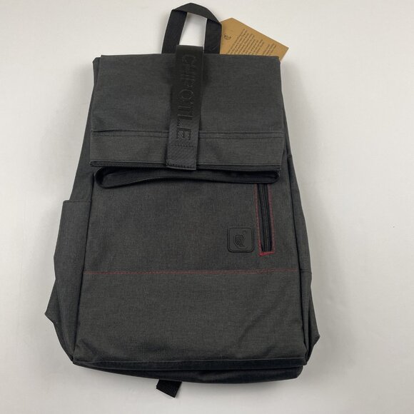 Chipotle Rolltop Backpack Laptop Sleeve Zip Closure Inside Divider Padded Canvas - Picture 1 of 10